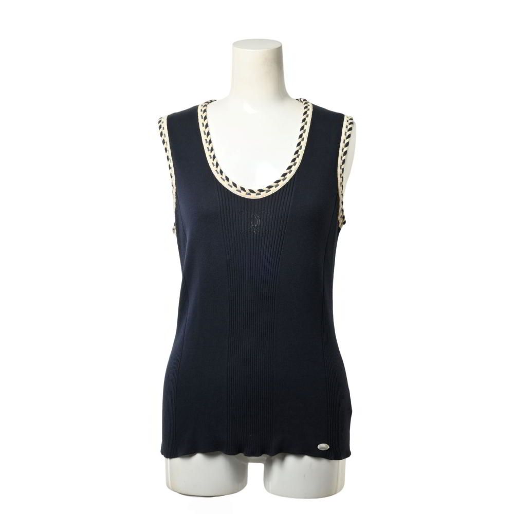 CHANEL 06P P28040K00039 胸ココマーク トリム タンクトップ