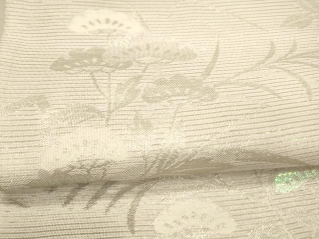 平和屋着物＊夏物 六通柄袋帯 草花文 女郎花 オミナエシ 芒