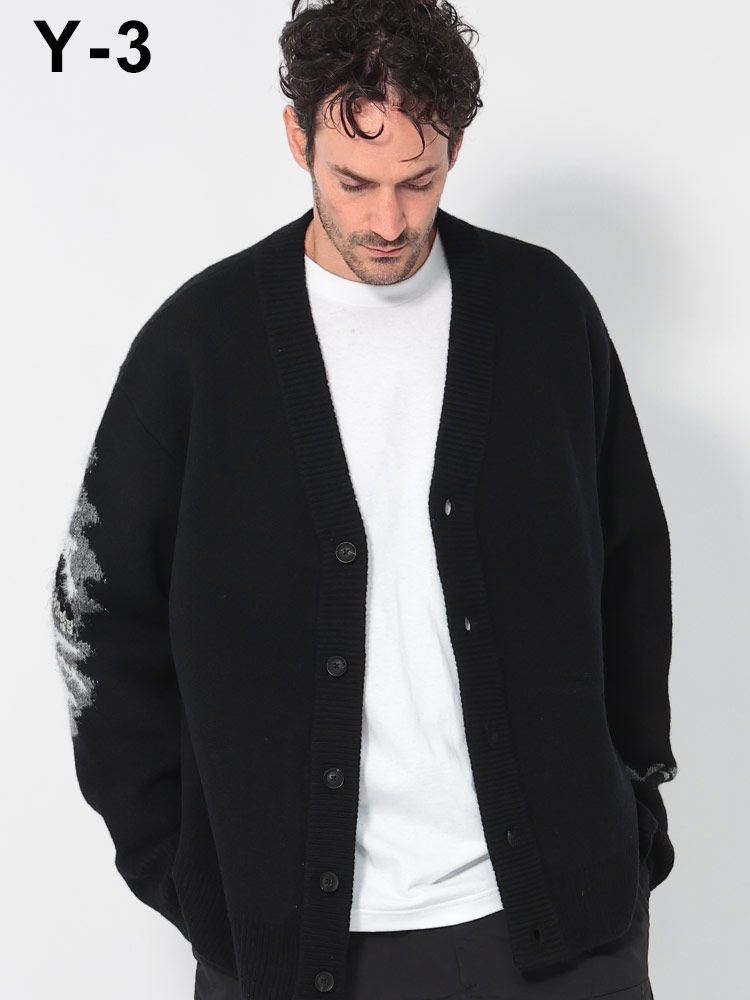 Y-3 (ワイスリー) グラフィックプリント ジッパーポケット付き ニット