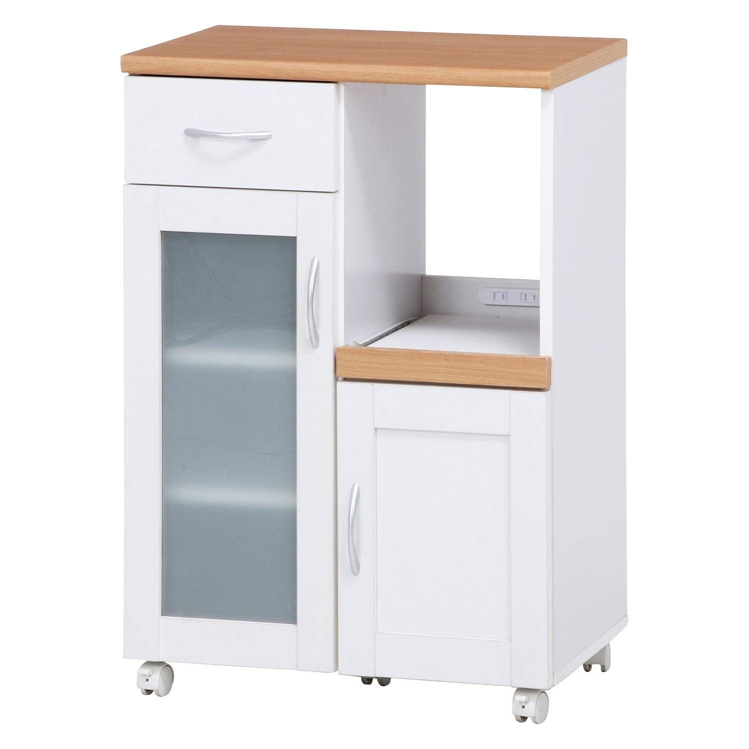 99521 サージュ 曇りガラス コンセント付き スライド棚 ホワイト 幅60