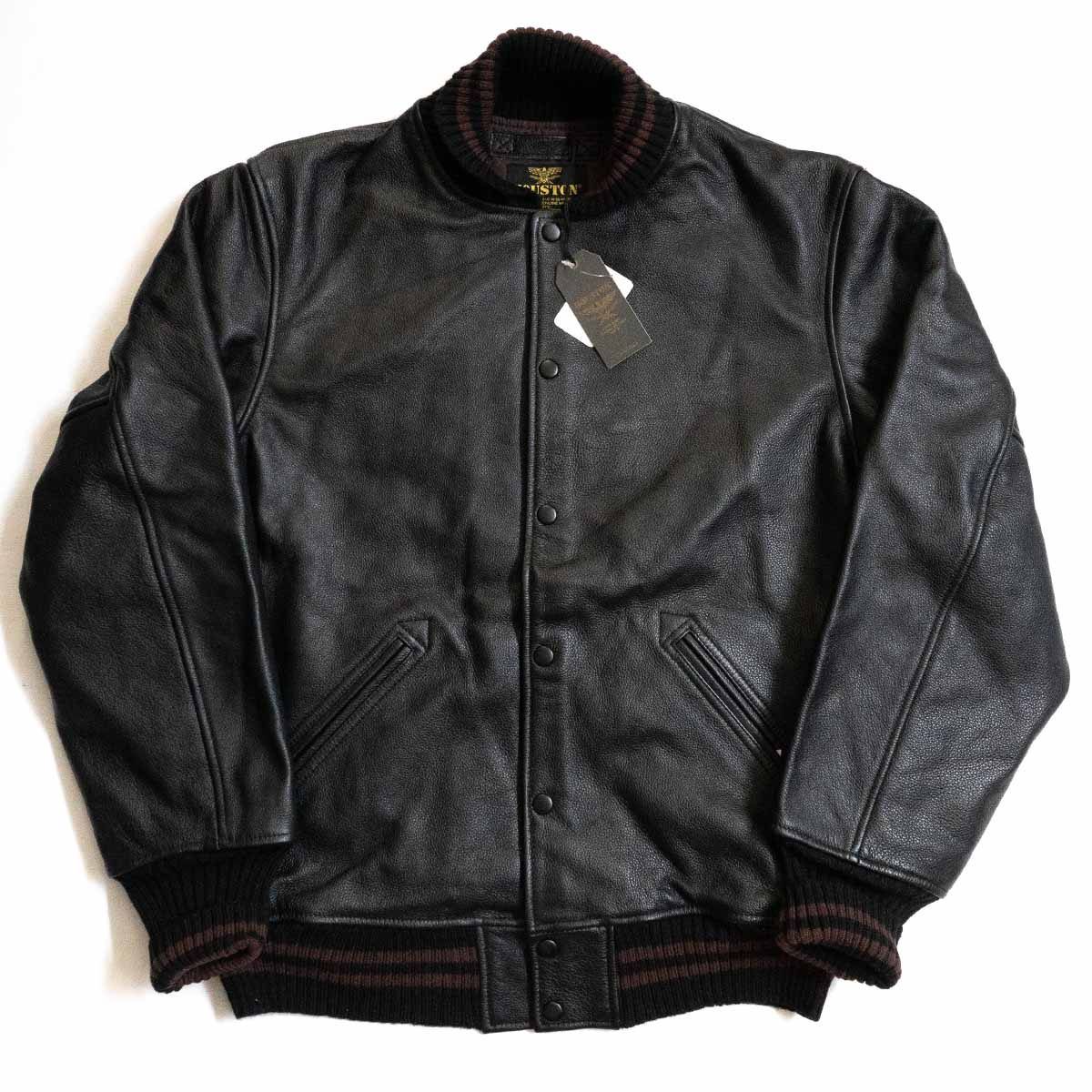 【未使用/タグ付き】HOUSTON【LEATHER AWARD JACKET レザー アワード ジャケット】XL ヒューストン スタジャン 牛革 25020456