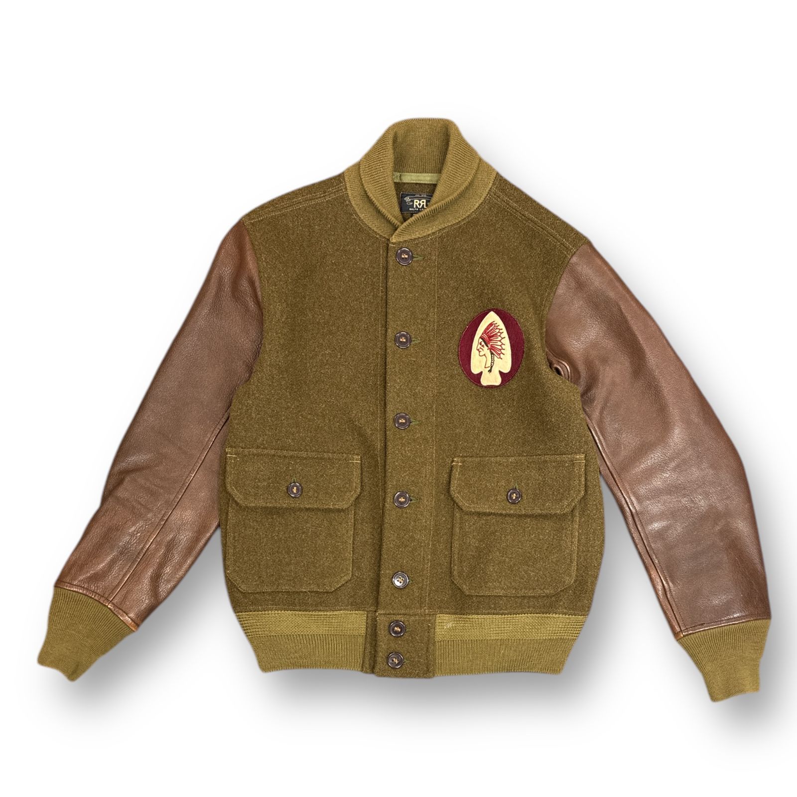 RRL スタジャン ワッペン レザー ブルゾン ジャケット ダブルアール 