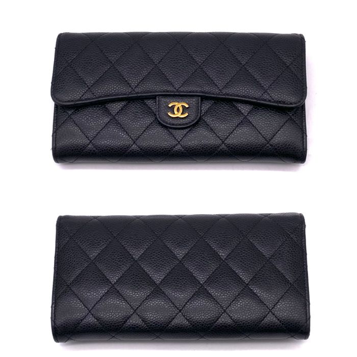 【新古品】シャネルCHANELマトラッセ キャビアスキン ココマーク長財布 中古】 シャネル CHANEL 長財布 cocoマーク COCO キャビアスキン