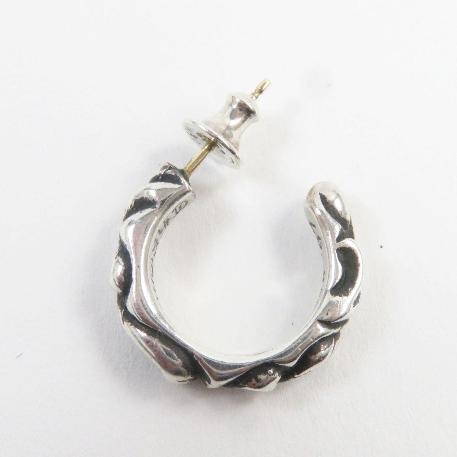 美品○CHROME HEARTS クロムハーツ スクロールフープピアス SV925 K14 ピアス アクセサリー シルバー ゴールド 重量4.2g  メンズ - メルカリ