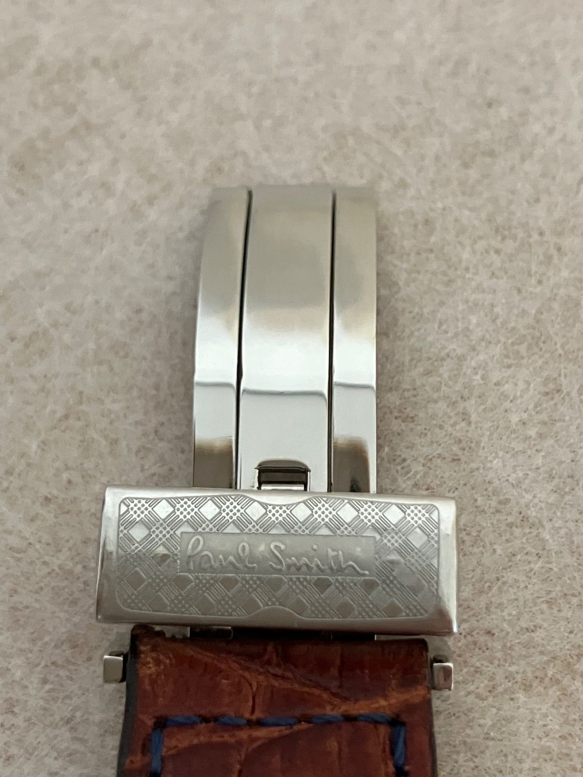 値下げ 稼働☆ポールスミス シャンパン文字盤 メンズ QZ 腕時計 革  