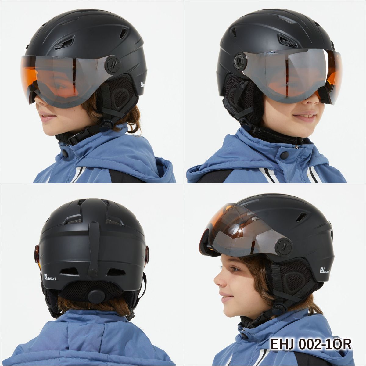 Amazon | キッズ ジュニア バイザー付き ヘルメット スキー