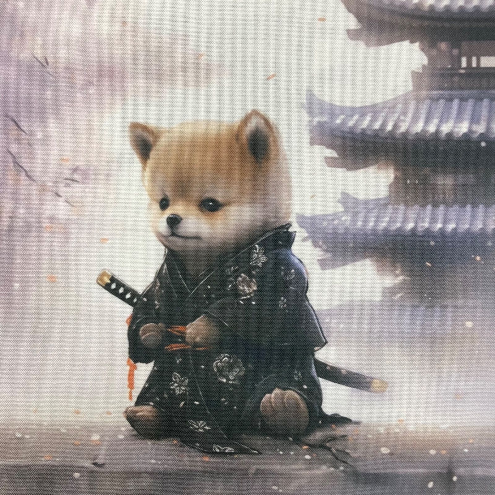 オーダー受付中 柴犬パネル生地 可愛い柴犬のパネル生地 可愛い秋色