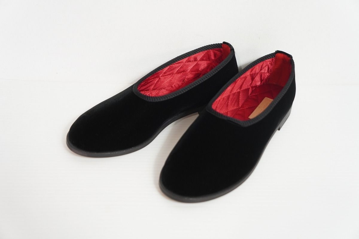 Hender Scheme エンダースキーマ velvet fabre ベロア ファーブル シューズ スリッポン ct-s-fbr 裏キルティング サイズ1 黒 1016P♪