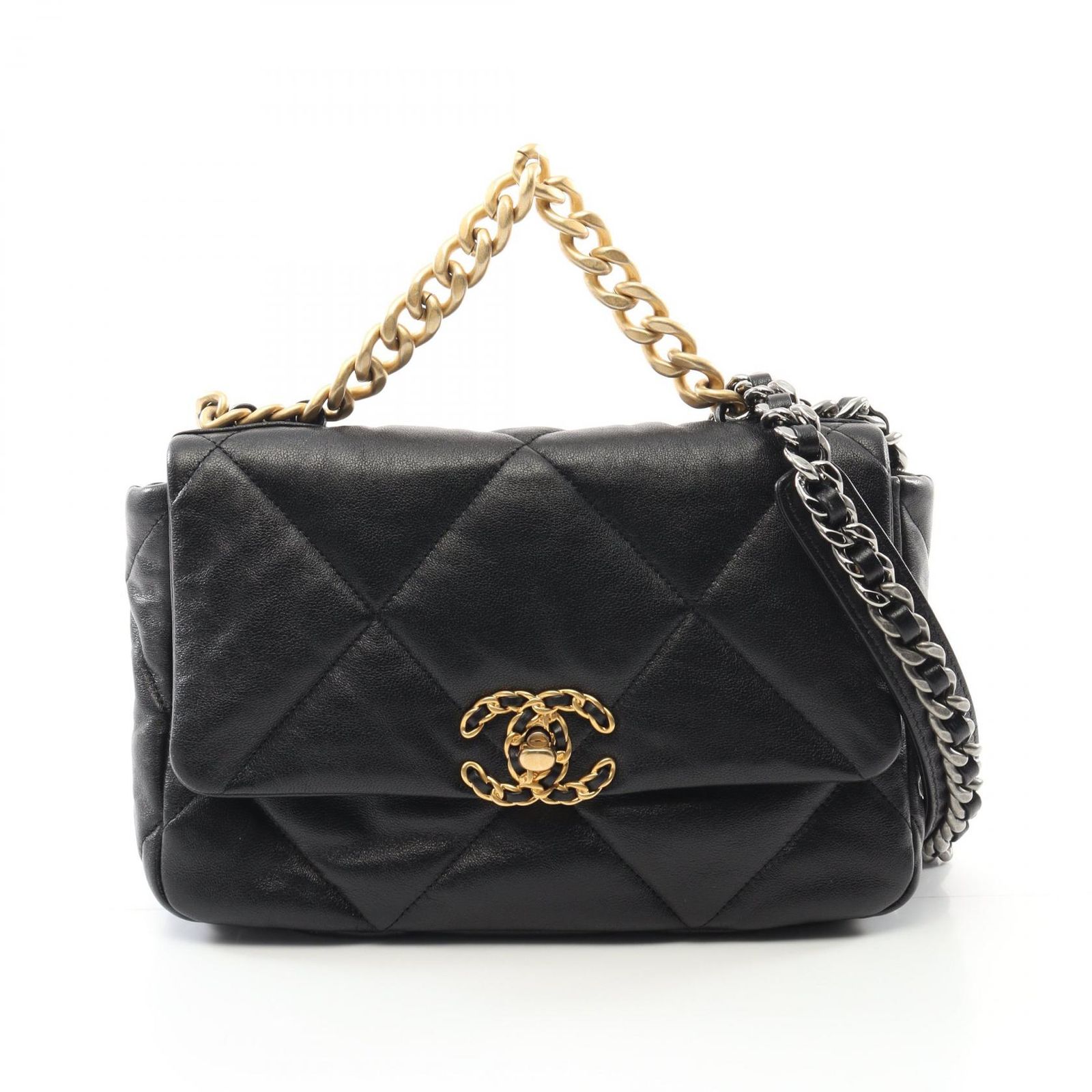 シャネルCHANEL19 マトラッセ ウエストバッグ レザー レディースブラック シャネルCHANEL19 マトラッセ ウエストバッグ レザー レディース