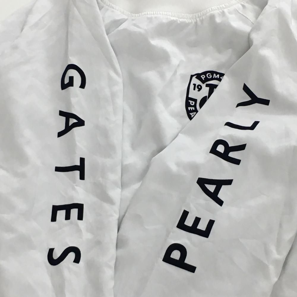 パーリーゲイツ ツインスニード 白×ネイビー 総柄地模様 蓄熱裏地