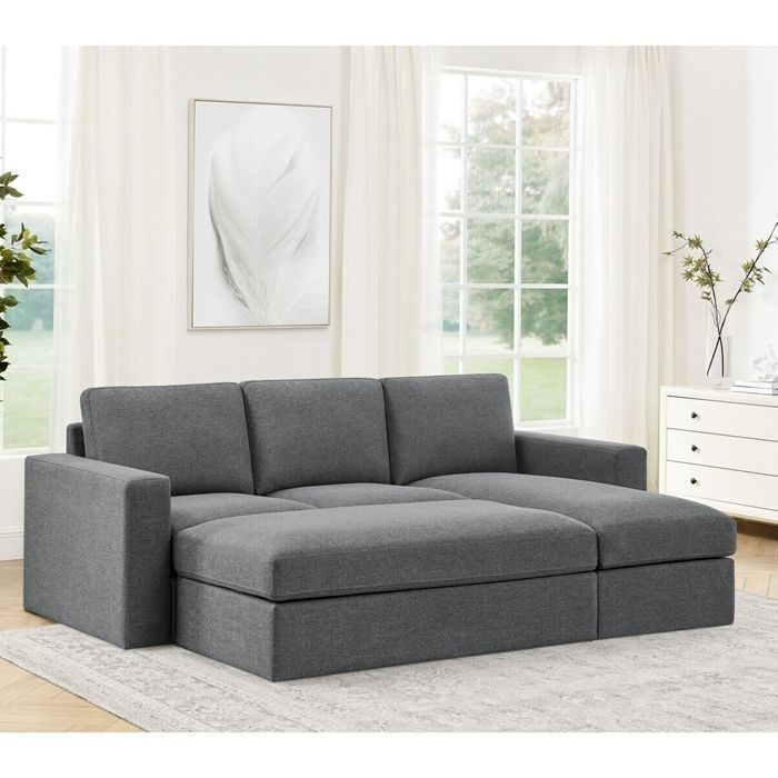 Thomasville 布製モジュラーソファ6ピース 収納オットマン付