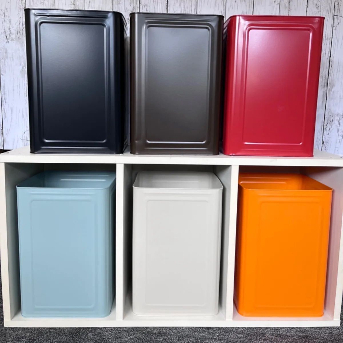 蓋付きリメイク一斗缶（取手付きダークブラウン✖️アイボリー