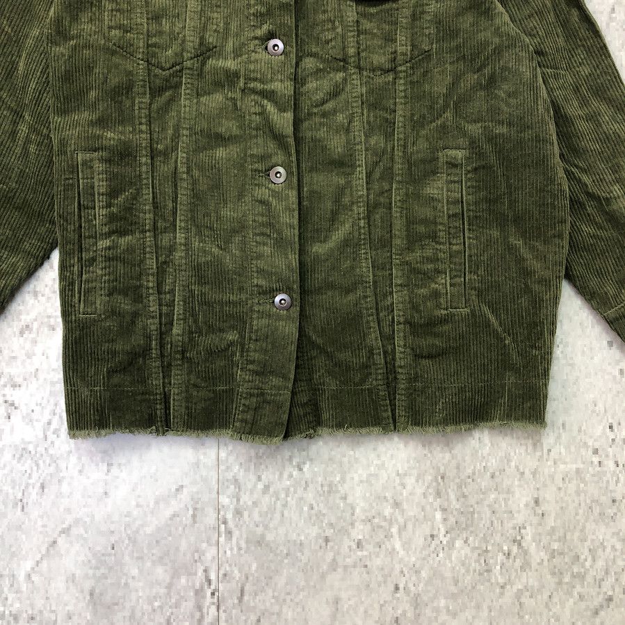 ZARA ザラ コーデュロイ カットオフ ジャケット カーキ XSサイズ 〇 GULLKHAN_COM