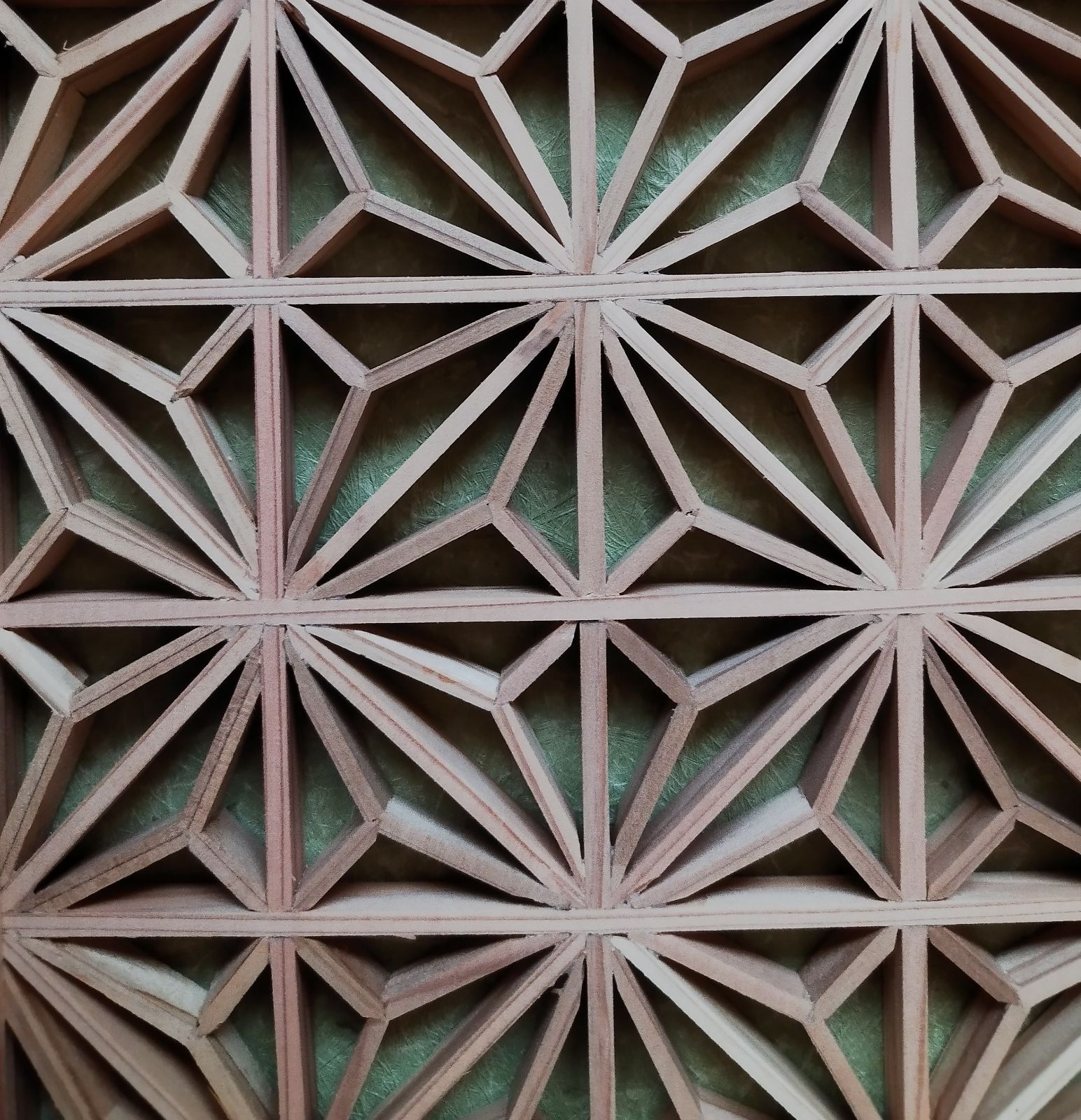 208 麻の葉組子 組子絵柄 2枚一組木製額縁 組子模様