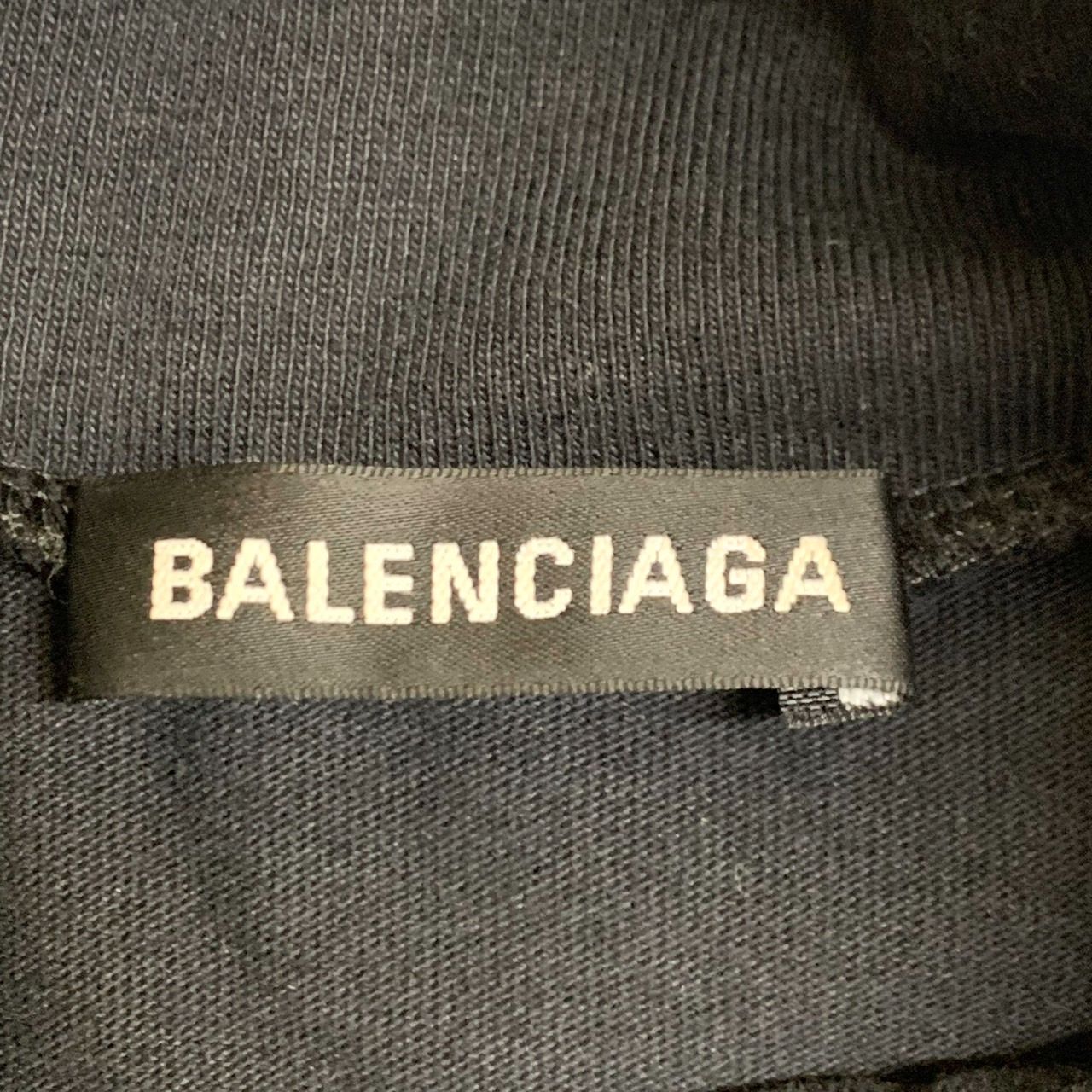 【BALENCIAGA】バレンシアガ/マルチロゴタートルネックTシャツ/S/ブラック/2019AW/594582 TGV79