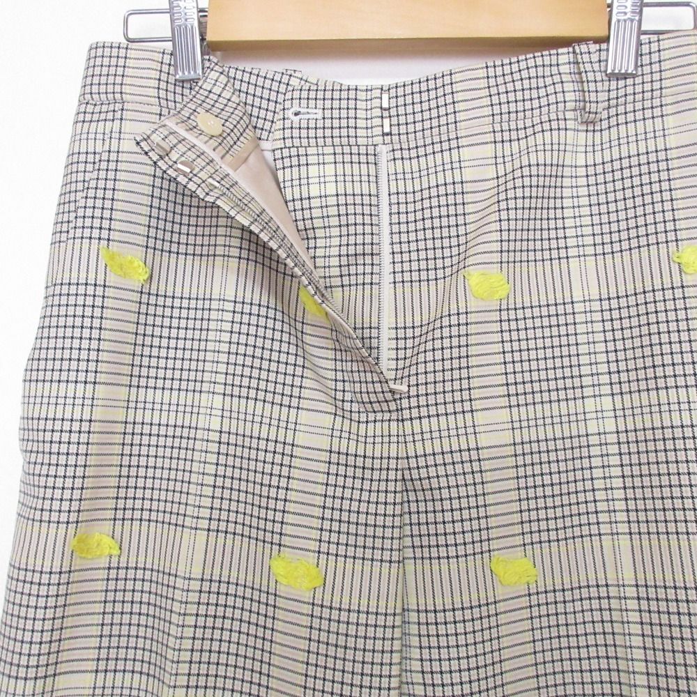 美品 20AW NINA RICCI ニナリッチ チェック柄 スリットヘム スラックス  