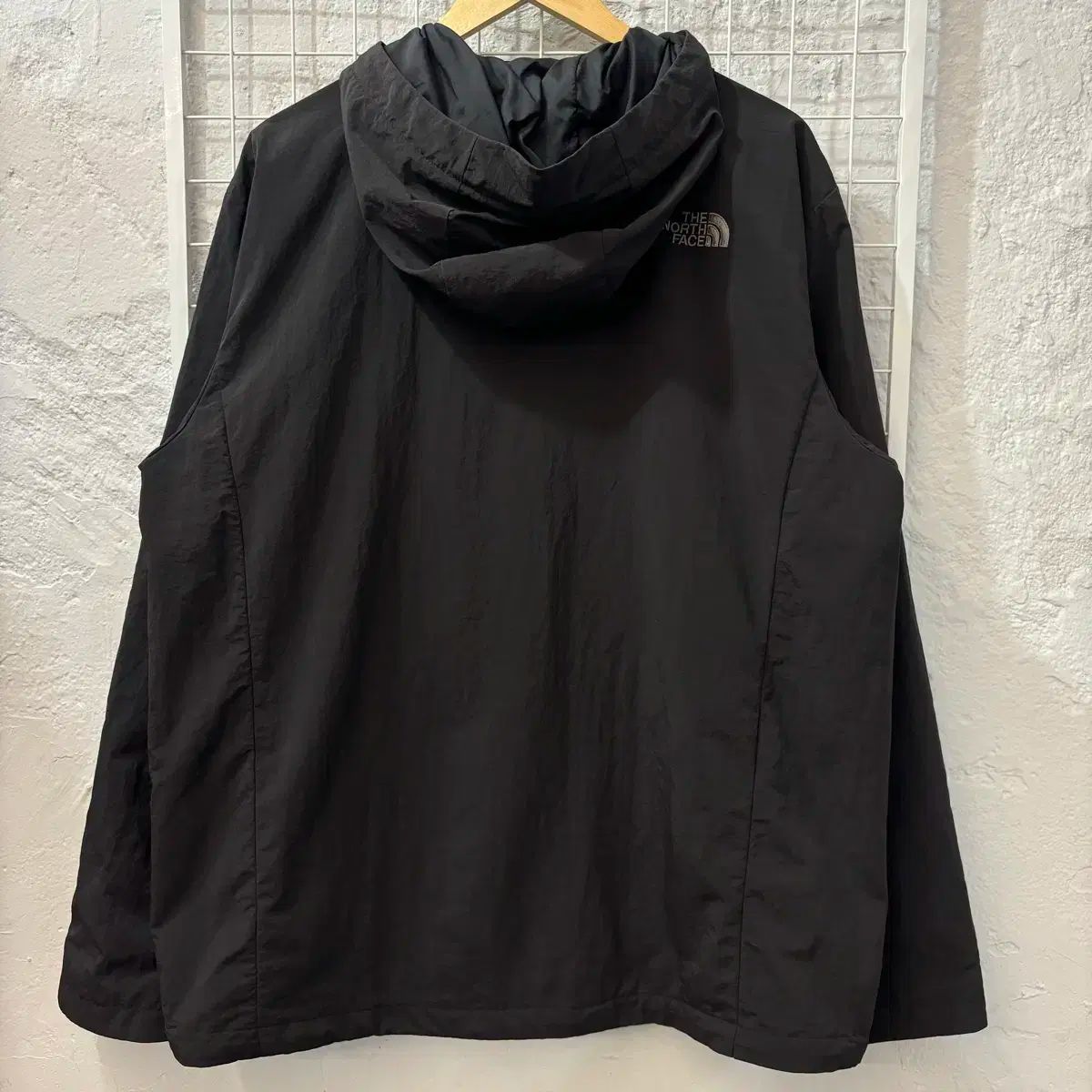 THE NORTH FACE ブラック フーディー ナイロン ウィンドブレーカー 2XL