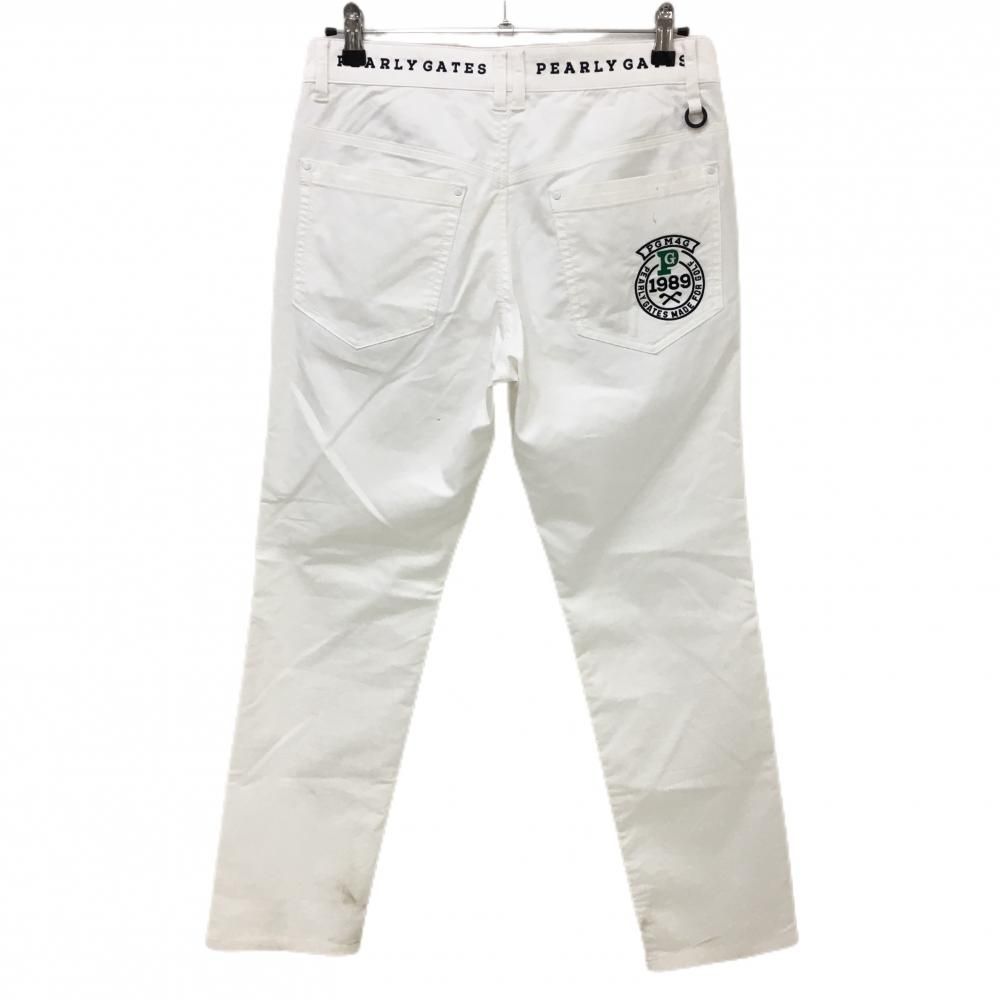 パーリーゲイツ パンツ 白 30周年 裏地ニコちゃん スマイル ポケット口