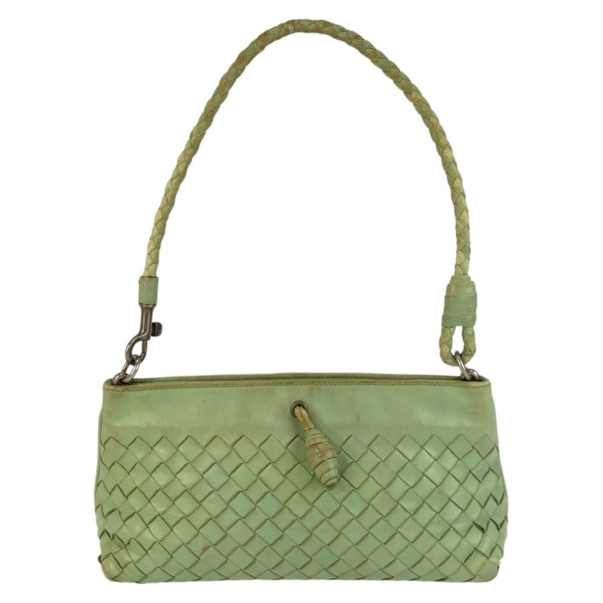 【美品】ボッテガヴェネタ イントレチャート エアタグケース グリーン 付属品あり BOTTEGA VENETA - ボッテガヴェネタ BOTTEGA VENETA イントレ
