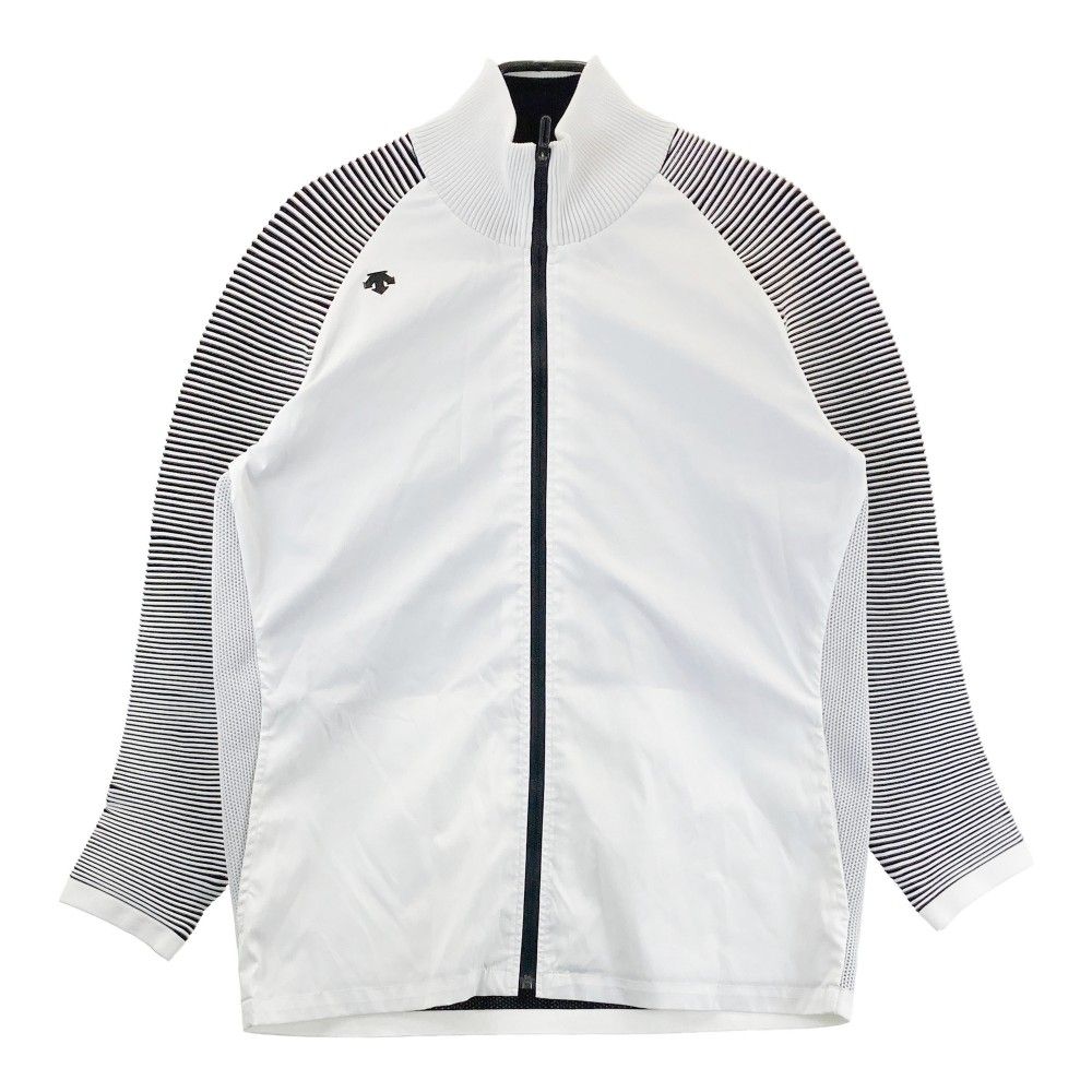 サイズ：O DESCENTE GOLF デサントゴルフ  長袖 切替ニットジャケット ボーダー柄 ホワイト系 [240101262621] ゴルフウェア メンズ ストスト