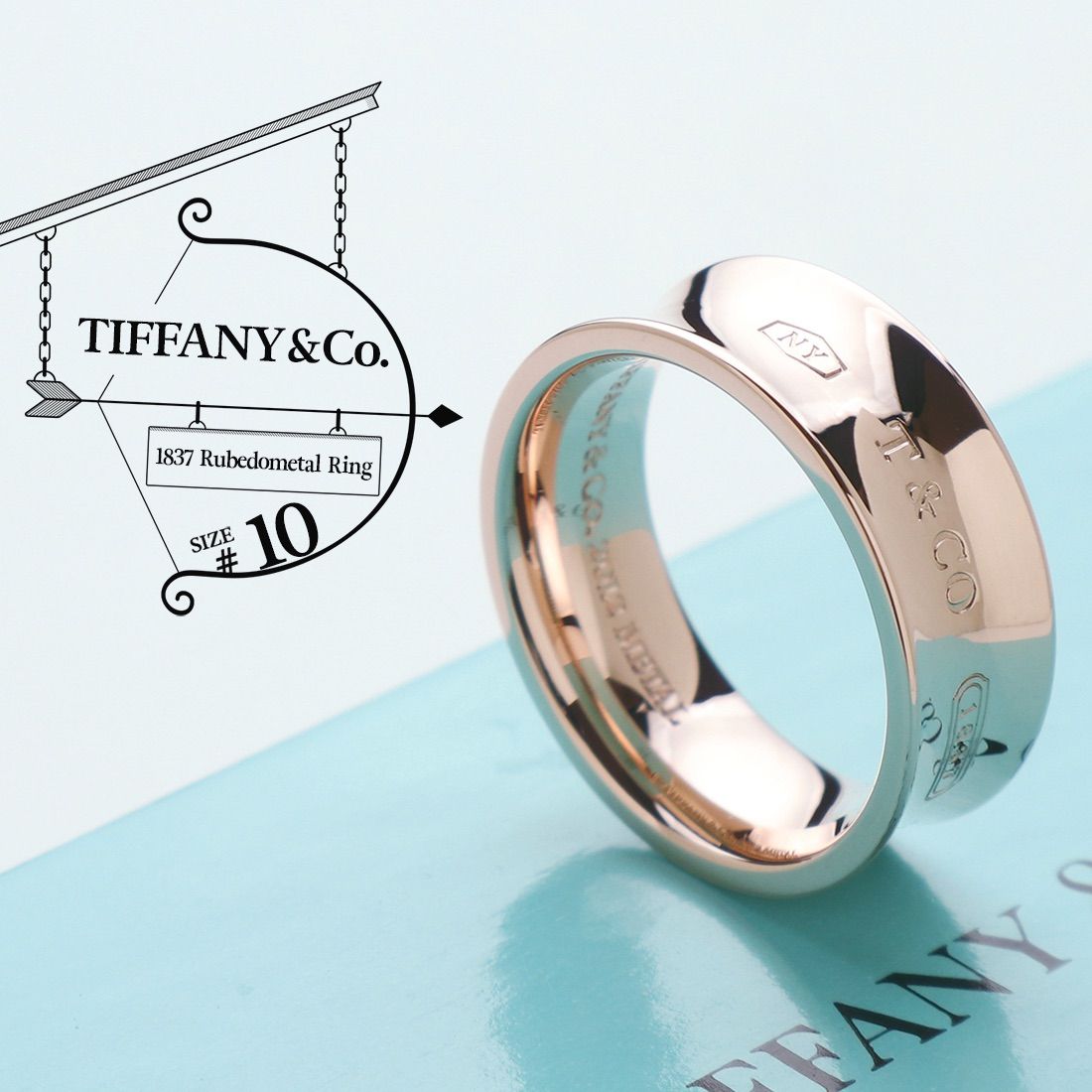 ティファニー TIFFANY 10号 ノーツ ナローリング 美品 - 腕時計