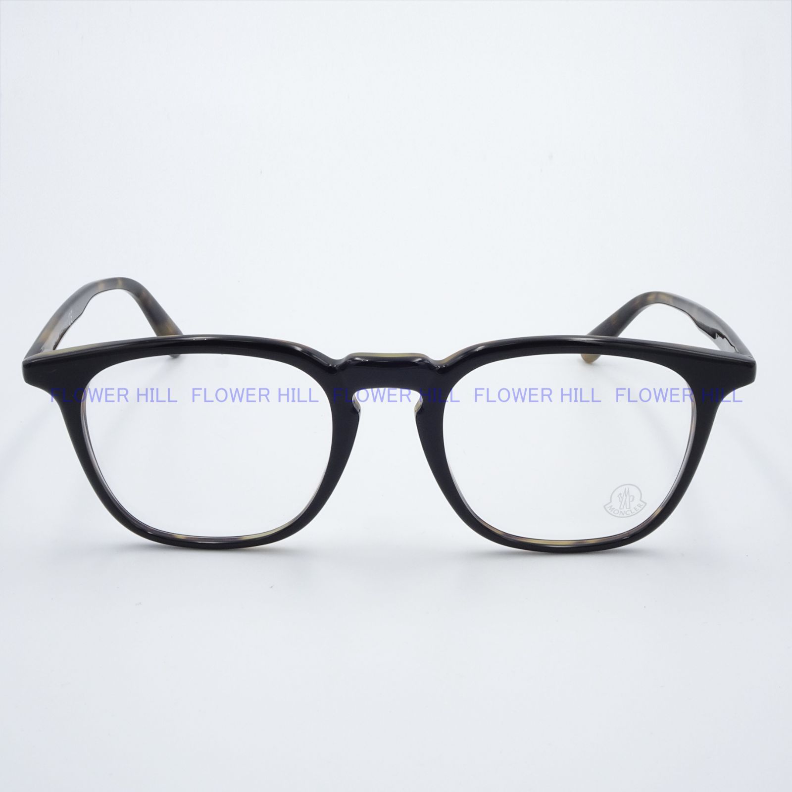 MONCLER モンクレール メガネ ML5151 005 ブラック・ハバナ ウェリントン キーホールブリッジ イタリア製 メンズ レディース めがね  眼鏡