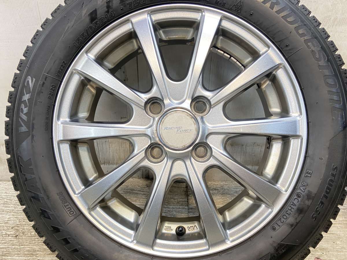 本日限定全品送料無料！ 155 65R14 ブリヂストン ブリザック VRX2 RACING FORCE 14x4.5 45 100-4穴 タイヤ スタッドレスタイヤ ホイールセット 4本セット w14251003951 【超特価SALE開催中！】