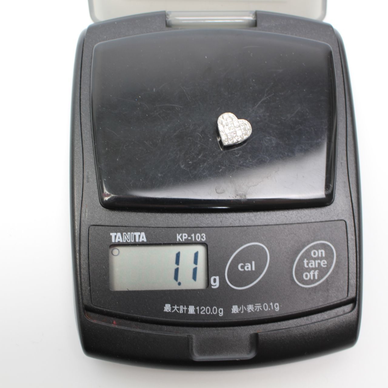 009)【極美品】笠原真寿美 ハートペンダントトップ K18WG 1.1g ダイヤ