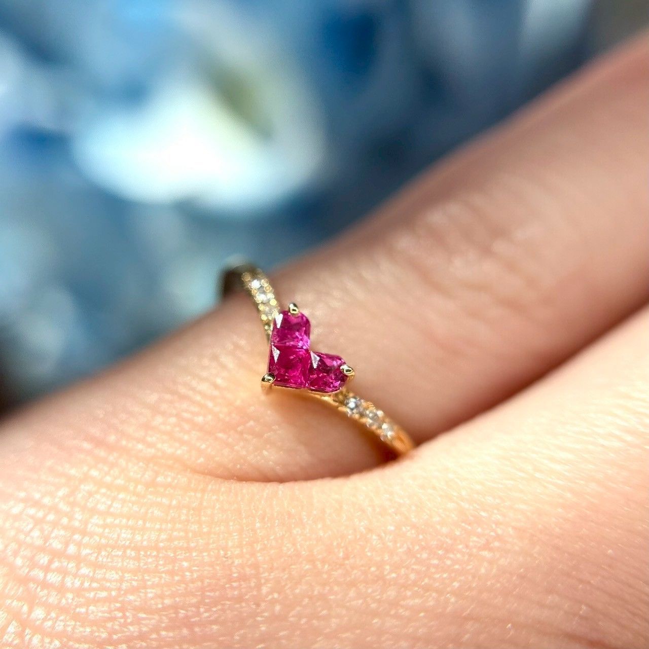 ミステリアスハート型ルビー ダイヤ　K18リング 約13号 スタージュエリー STAR JEWELRY k18 ルビーハートリング STAR JEWELRY