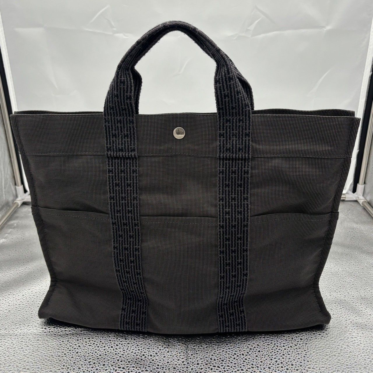 HERMES エールライン トートMM ハンドバック グレー ブラック