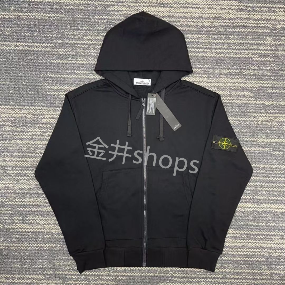 人気商品・極美品・新品未使用】STONE ISLAND （ストーンアイランド）フード付きジップカーディガンパーカー 秋冬コレクションコンパス袖ロゴ  男女兼用 # ブラックX - メルカリ