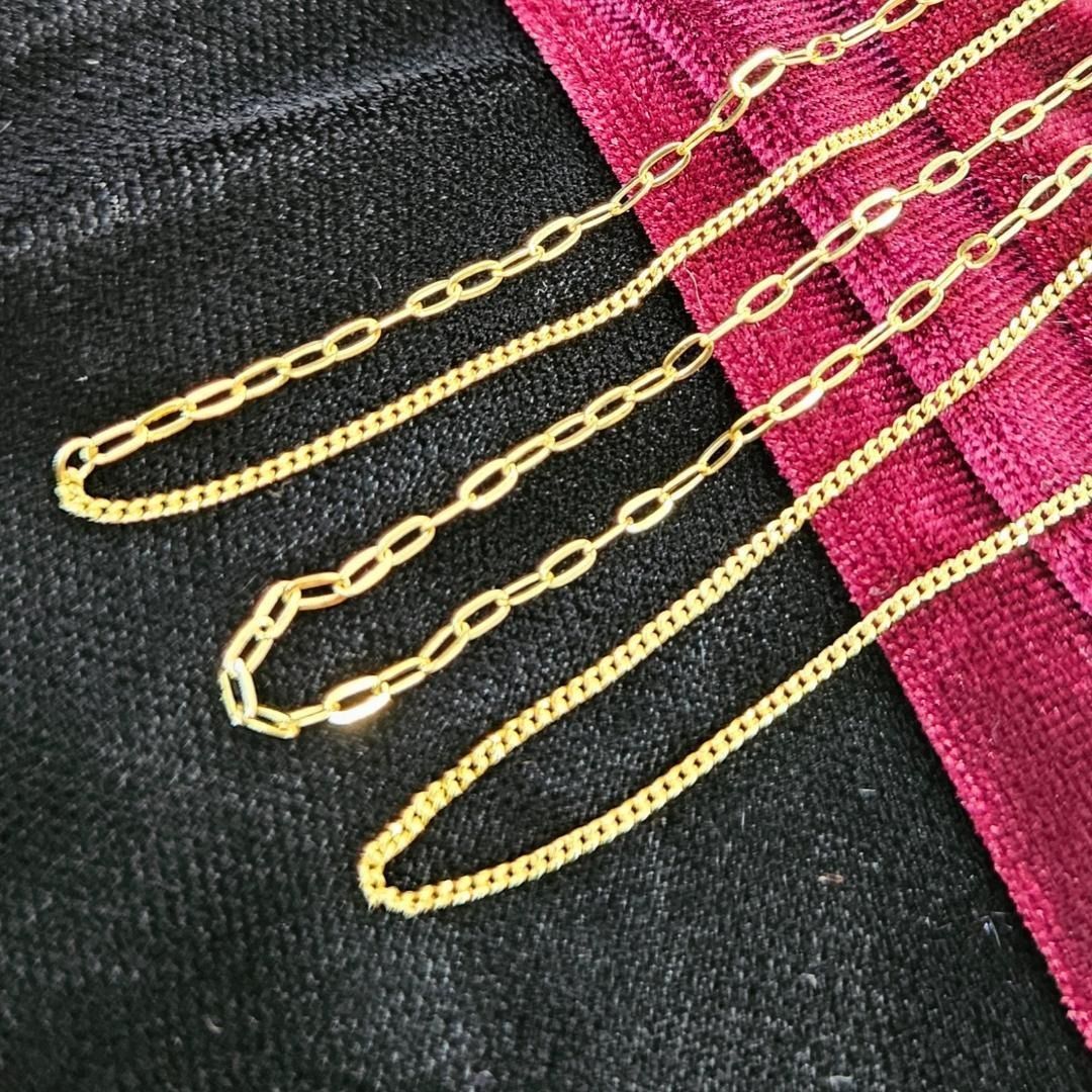 お洒落！18金 K18 コンビネーション ネックレス 45cm 50cm 選べる お洒落！18金 K18 コンビネーション ネックレス 45cm 50cm 選べる