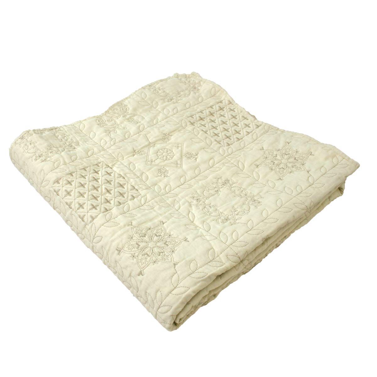 マルチカバー 大判長方形 210x280cm 表生地綿100％ リヴェール キルティング ウォッシュキルト ベージュ