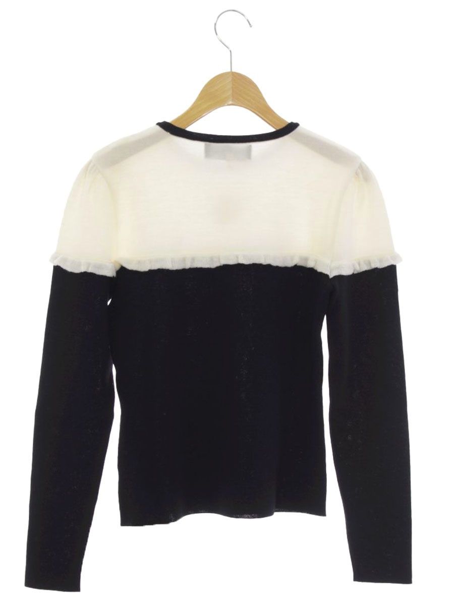 エムズグレイシー 318703 ニット トップス 38 ホワイト/ブラック バイ  