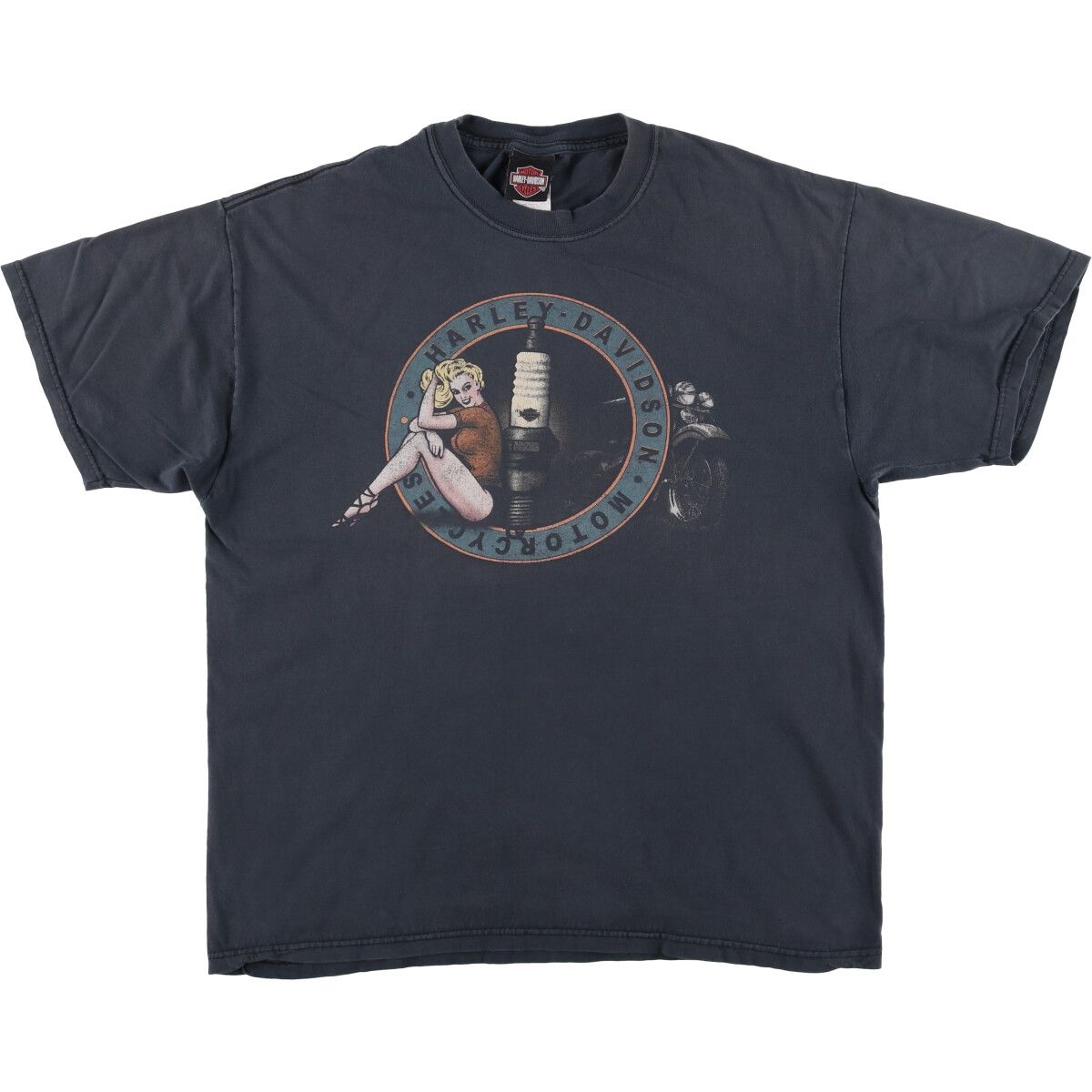 古着 ハーレーダビッドソン Harley-Davidson HANES ピンナップガール モーターサイクル バイクTシャツ メンズXL相当|eaa594103