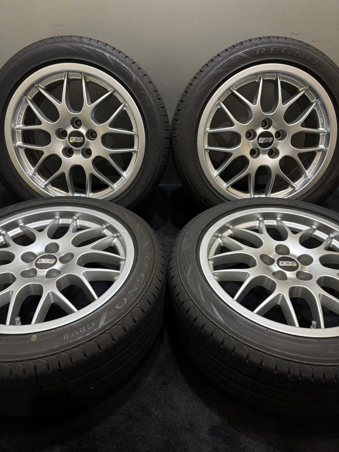 215 50R17 BRIDGESTONE REGNO GRVⅡ 23年製 BBS RX225 17インチ 8J 40 108 5H 夏タイヤ 4本 VOLVO V60 S60 南2-K324