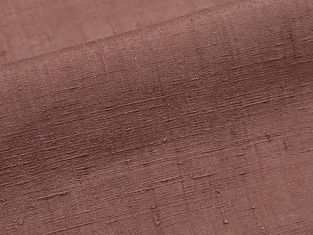 平和屋本店□極上 結城紬 単衣 色無地 赤褐色地 逸品 未使用