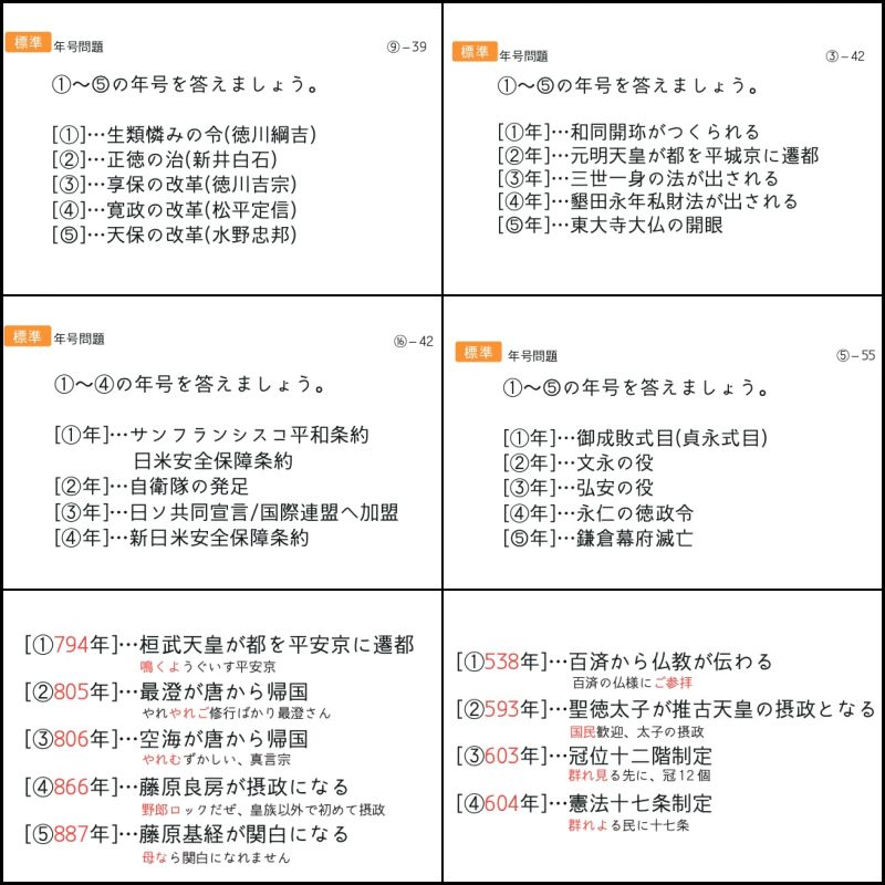 中学受験　歴史　暗記カード　中学入試　予習シリーズ　コアプラス 中学受験 歴史 暗記カード 中学入試 予習シリーズ コアプラス