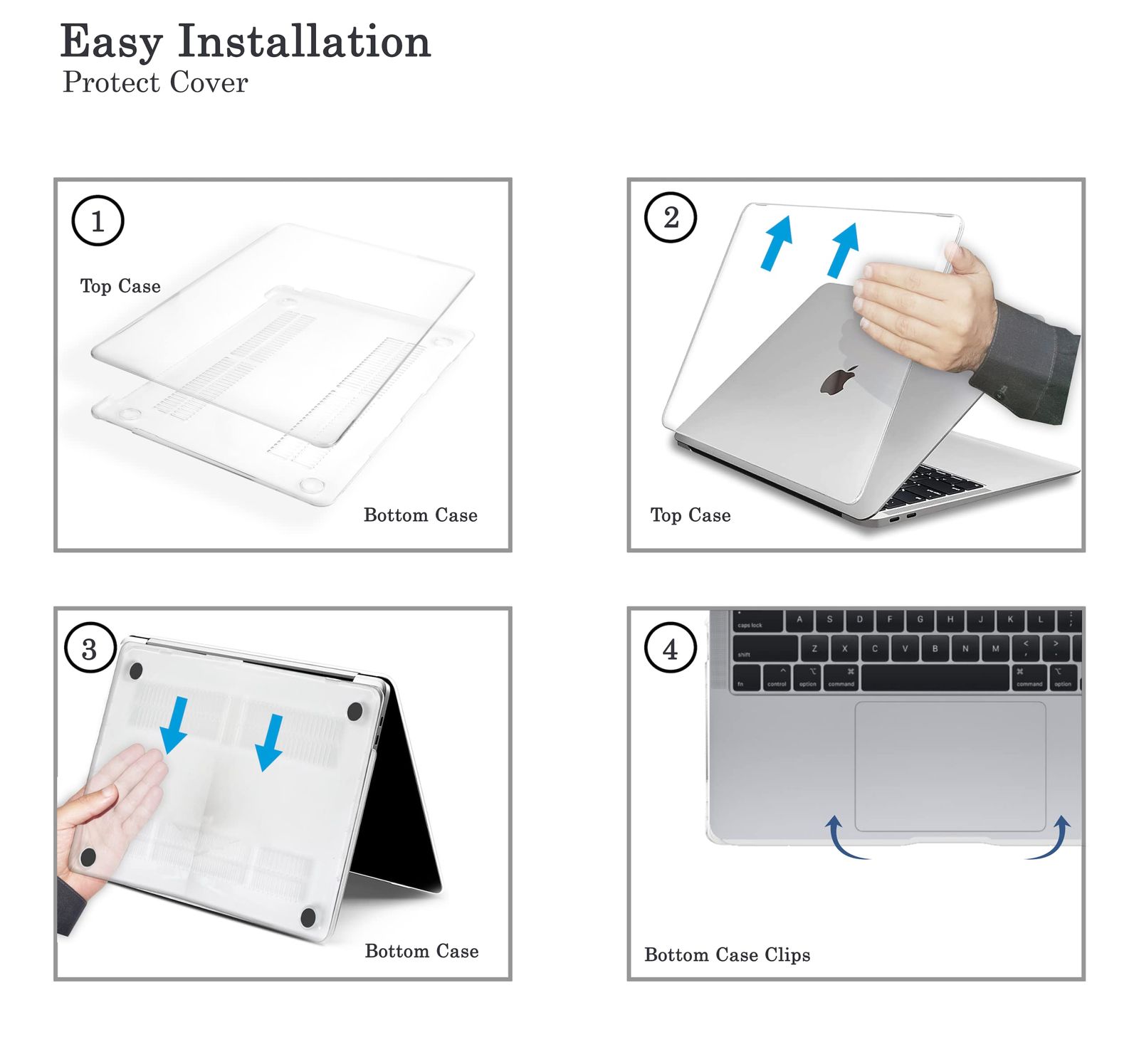 【迅速発送】MacBook Pro 13インチ用 透明ケース プラスチック製 保護用ハードシェルカバー&キーボードカバー&キーボードスキン 対応機種：MacBook Pro 13インチ 2016～2020年モデル（A2338 M1/ A2289/ A2251/