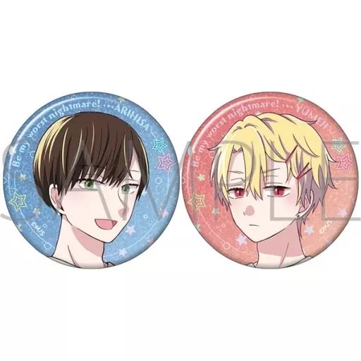 中古】バッジ・ビンズ 真柴現寿＆古嵐夢路 ホログラム缶バッジ