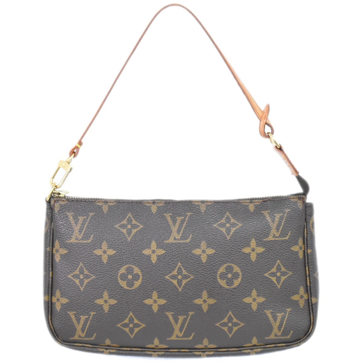 本物 ルイヴィトン LV LOUIS VUITTON ポシェットアクセソワール モノグラム アクセサリーポーチ ハンドバッグ ブラウン M51980 ビトン バッグ フォロー割