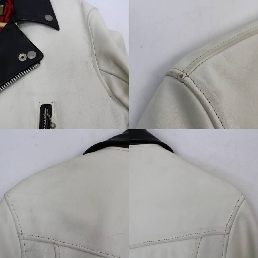 570) 666 トリプルシックス ダブルライダースジャケット 36 レザー