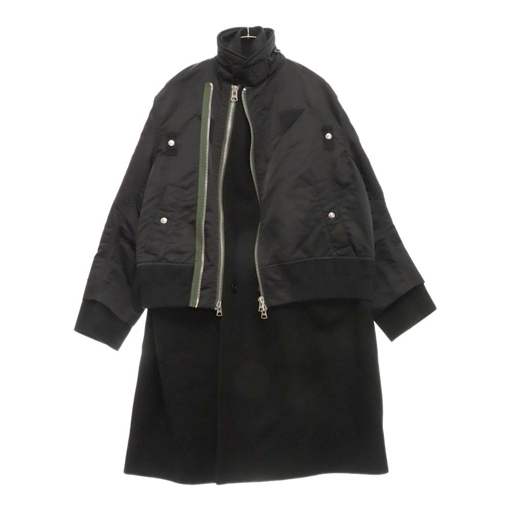 新品SACAI サカイ　ブラック ダブルブレスト テーラードジャケット sacai: ブラック Suiting Bonding Mix テーラードジャケット