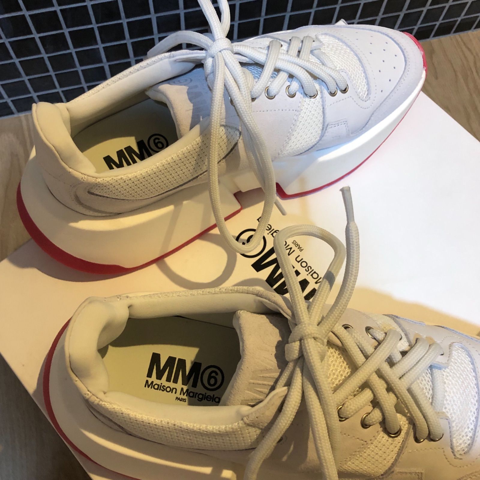 mm6メゾンマルジェラ 厚底 スニーカー グレー - メルカリ