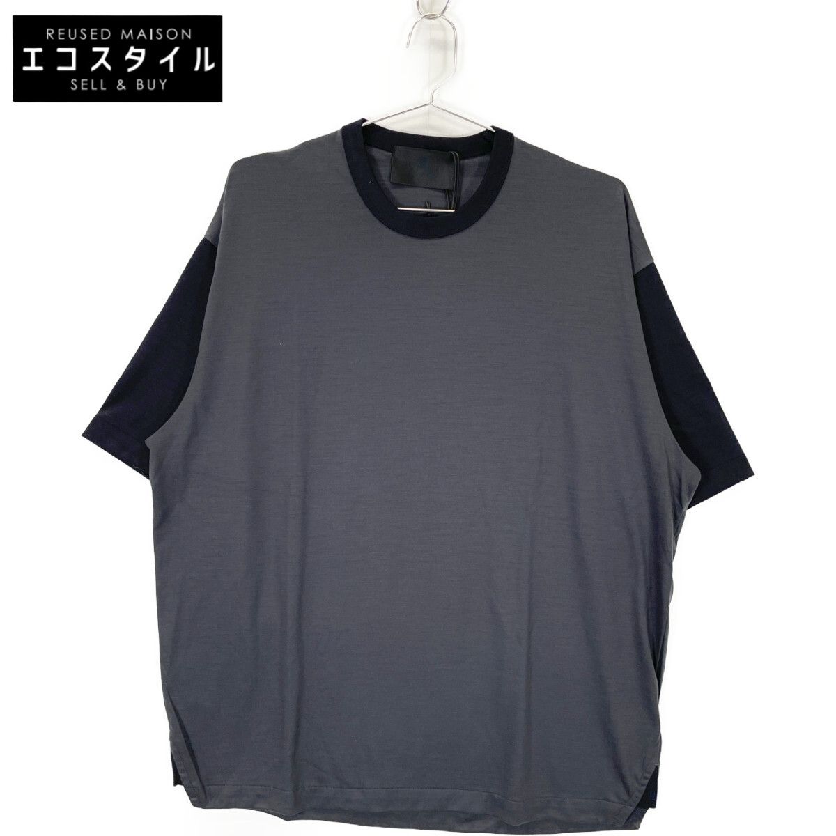 LANVIN COLLECTION ランバンコレクション 248-500 CS502 ACTIVE WOOL BLOCKING TEE 50