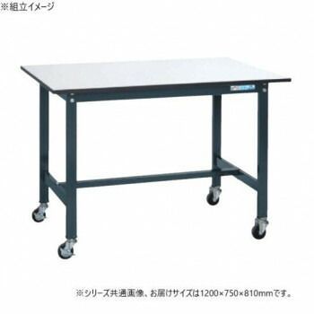 サカエ 軽量作業台SELタイプ 抗菌加工 ダークグレーキャスター付 1200×750×810mm SEL-1275PR