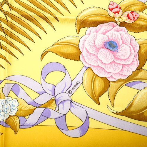 保管時のおりジワはございますHermes エルメス　カレ　オペラの花