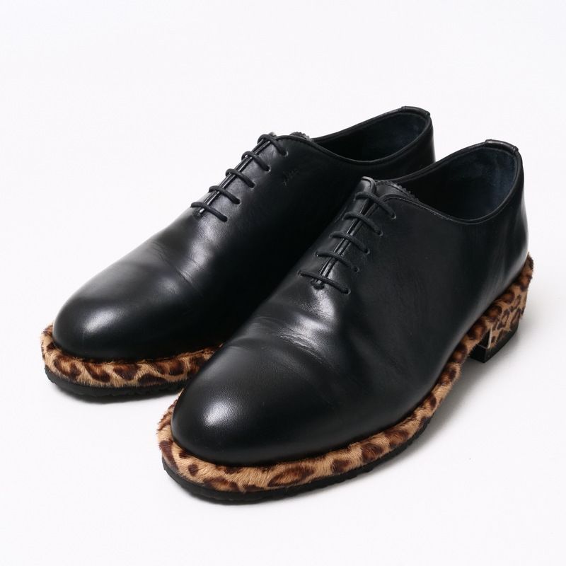 Hender Scheme エンダースキーマ ヒョウ柄ハラコ装飾 ドレスシューズ 