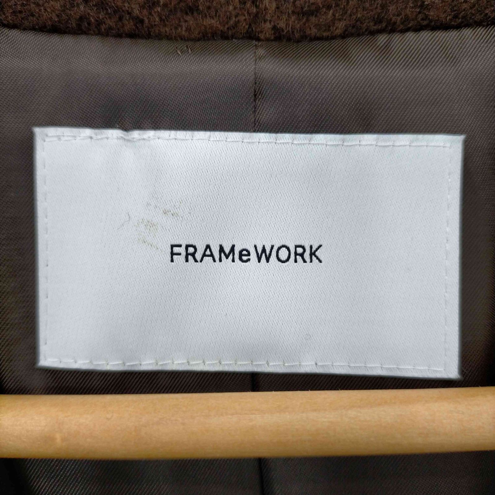 未使用品♪タグ付きフレームワークス2重織Vネックコートベージュ FRAMeWORK - フレームワーク 二重織Vネックコートの通販 by