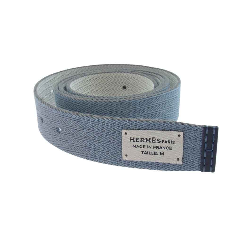 HERMES エルメス BELTS SANGLE KIT サングル キット ベルト グレー系 ホワイト系 TAILLE：M【中古】